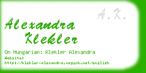 alexandra klekler business card